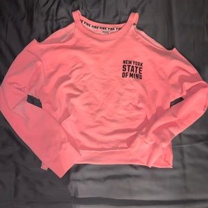 NEW YORK STATE OF MIND PINK VS CROPPED SWEATSHIRT